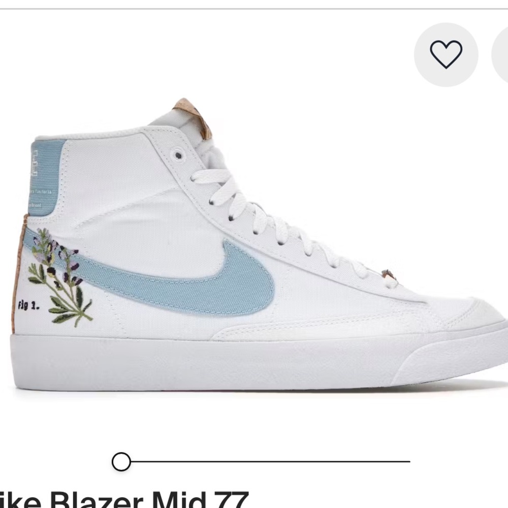 Women's White and Light Blue Nike Blazers